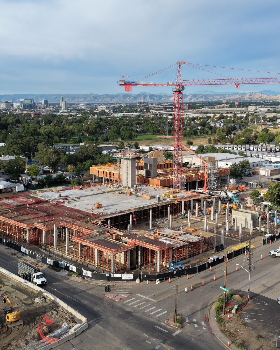 Construction on Globeville’s first permanent public library has cleared the ground floor